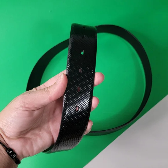 Tommy Hilfiger Genuine Leather Mens Belt Black with Silver Buckle - Picture 7 of 8